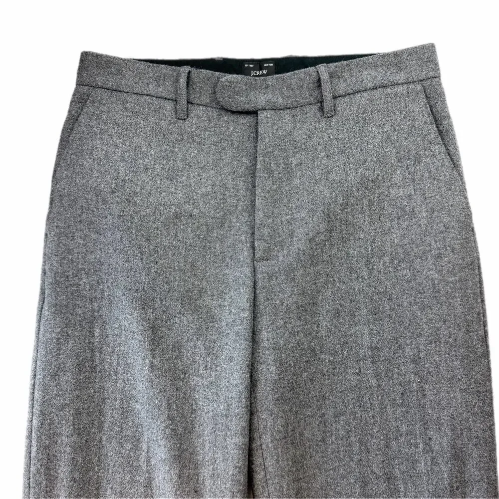 J. Crew Men's 30x30 Gray Classic Creased Trouser Wool Blend Professional Pants
